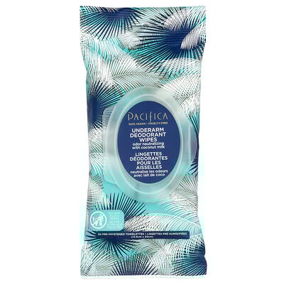 Underarm Deodorant Wipes with Coconut Milk, 30 Pre-Moistened Towelettes