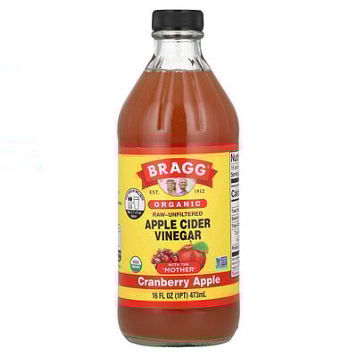 Organic Apple Cider Vinegar With The 'Mother', Cranberry Apple, 16 fl oz (473 ml)