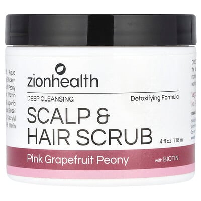 Scalp & Hair Scrub with Biotin, Pink Grapefruit Peony, 4 fl oz (118 ml)