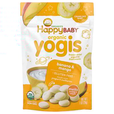 Yogis, Freeze Dried Yogurt & Fruit Snacks, Banana & Mango, 1 oz (28 g)