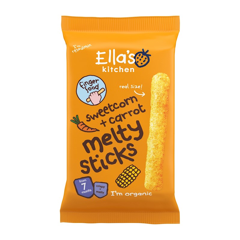 Organic Sweetcorn + Carrot Melty Sticks 7 Months