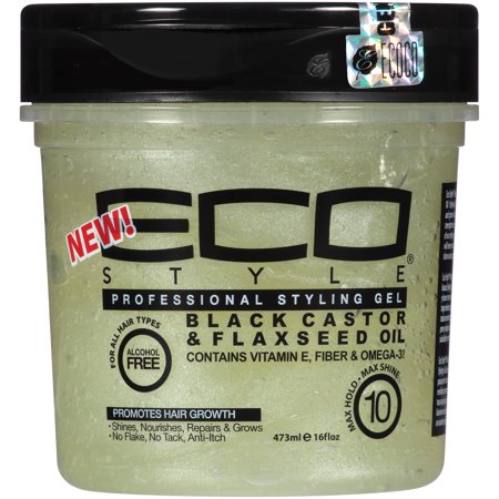 Eco Style Professional Styling Gel Black Castor & Flaxseed Oil