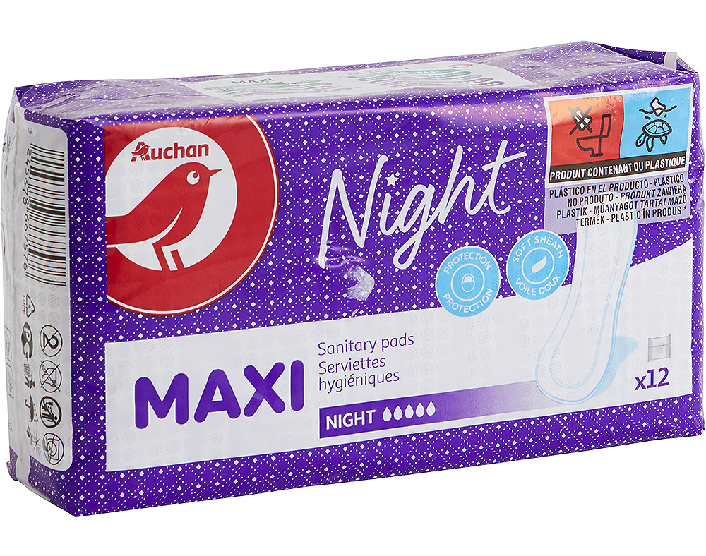 Serviettes Hygiéniques Maxi Night X12