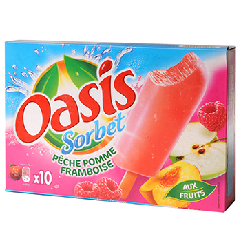 Bâtonnets Sorbet Pêche Pomme Framboise