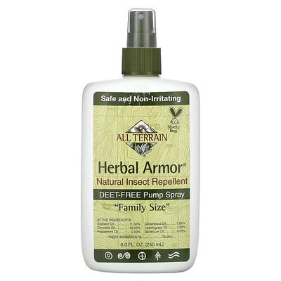 Herbal Armor, Natural Insect Repellent, Deet-free Pump Spray, 8 Fl Oz (240 Ml)