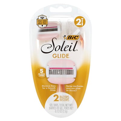 Soleil Glide, Disposable Razors, 2 Razors