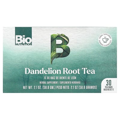 Dandelion root tea, caffeine free, 30 tea bags, 2.1 oz (58.8 g) by Bio ...