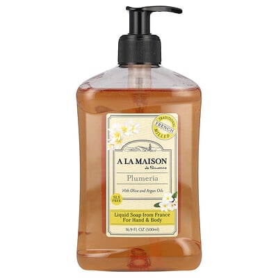 Liquid Soap For Hand & Body, Plumeria, 16.9 Fl Oz (500 Ml)