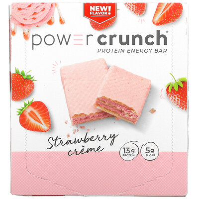 Power Crunch Protein Energy Bar, Strawberry Creme, 12 Bars, 1.4 Oz (40 G) Each