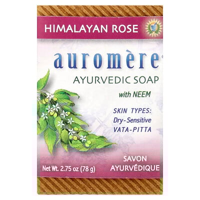 Ayurvedic Bar Soap With Neem, Himalayan Rose, 2.75 Oz (78 G)