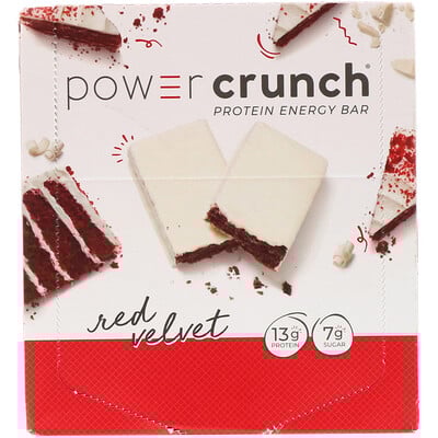 Power Crunch Protein Energy Bar, Red Velvet, 12 Bars, 1.4 Oz (40 G) Each