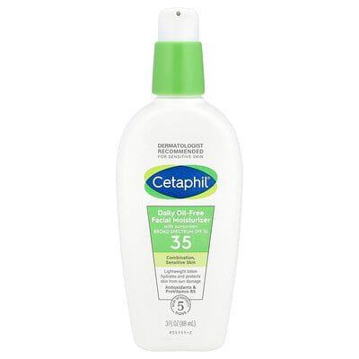 Daily Oil-free Facial Moisturizer, With Sunscreen, Spf 35, Fragrance Free, 3 Fl Oz (88 Ml)