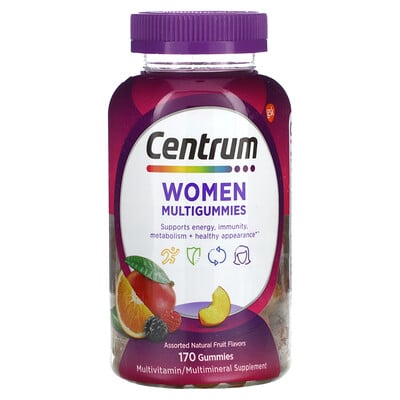 Women Multigummies, Assorted Natural Fruit , 170 Gummies