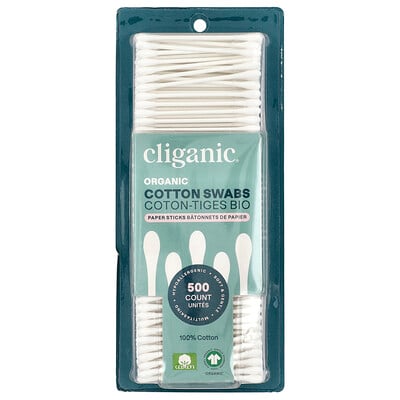 Organic Cotton Swabs, 500 Count