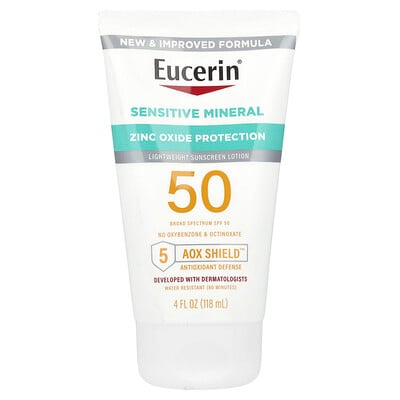 Sensitive Mineral, Lightweight Sunscreen Lotion, Spf 50, 4 Fl Oz (118 Ml)