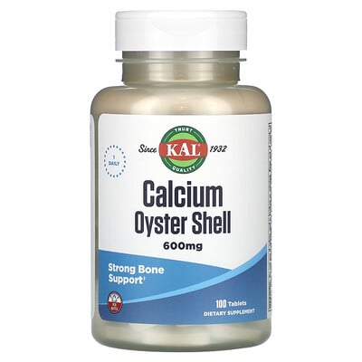 Calcium oyster shell, 600 mg, 100 tablets by Kal Reviews - Vitamins ...