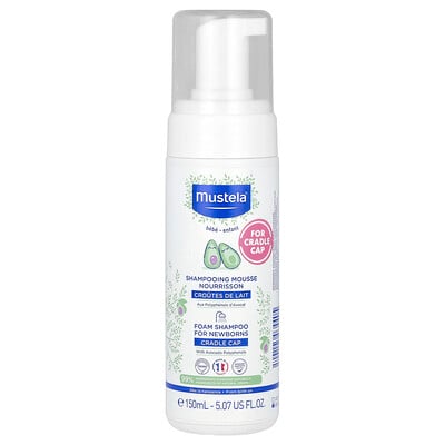 Foam Shampoo For Newborns With Avocado Polyphenols, For Cradle Cap, 5.07 Fl Oz (150 Ml)