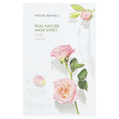 Real Nature Beauty Mask Sheet, Rose, 1 Sheet, 0.77 Fl Oz (23 Ml)