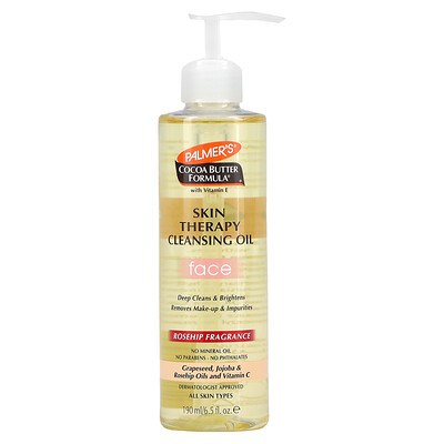 Cocoa Butter Formula With Vitamin E, Skin Therapy Cleansing Oil, Face, Rosehip, 6.5 Fl Oz (190 Ml)