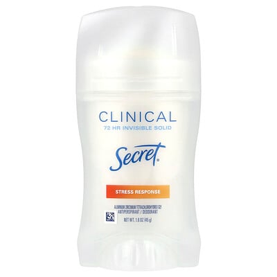 Clinical, 72 Hr Invisible Solid, Antiperspirant/deodorant, Stress Response, 1.6 Oz (45 G)