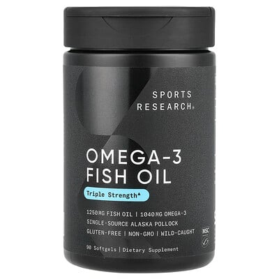 Omega-3 Fish Oil, Triple Strength, 90 Softgels