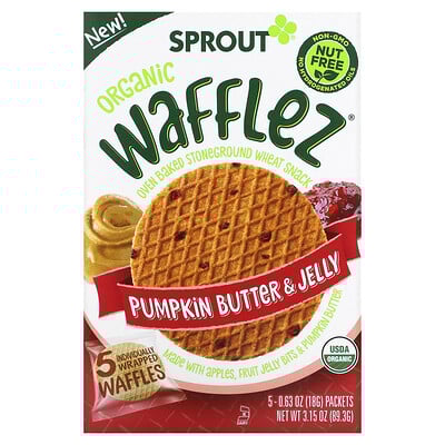 Wafflez, Pumpkin Butter & Jelly, 5 Packets, 0.63 Oz (18 G) Each