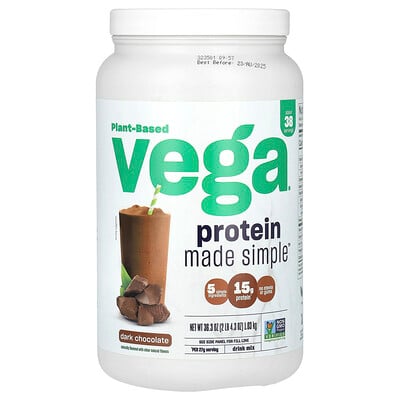 Plant-based Protein Made Simple, Dark Chocolate, 2 Lb 4.3 Oz (1.03 Kg)