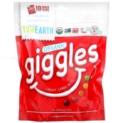 Organic Giggles, 10 Snack Packs, .5 Oz (14 G) Each