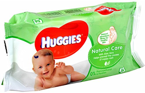 Huggies Natural Care Cleansing Wipes with Aloe Vera 56 Pieces