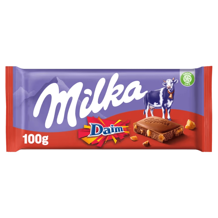 Tablette Milka aux éclats de Daim