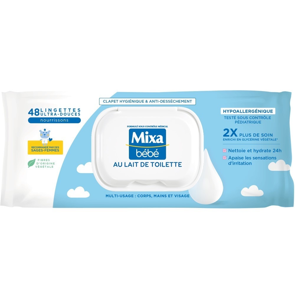 Lingettes Bébé au Lait de Toilette