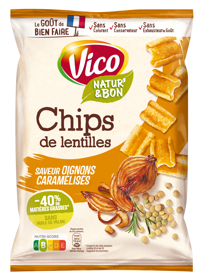 Chips de Lentilles Oignons Caramélisés
