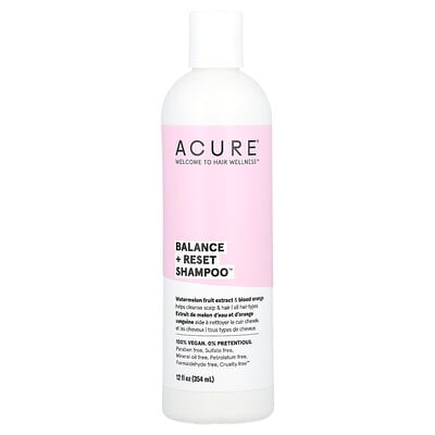 Balance + Reset Shampoo, All Hair Types, Watermelon Fruit Extract & Blood Orange