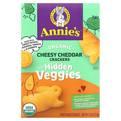 Organic Cheesy Cheddar Crackers With Hidden Veggies