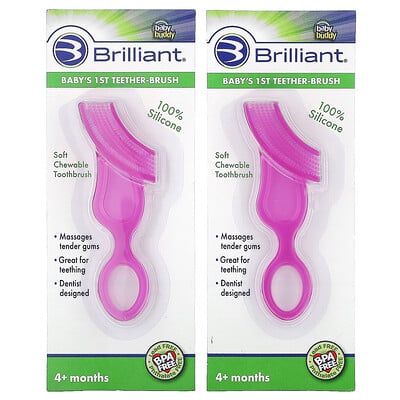 Brilliant, Baby's 1st Teether-brush, 4+ Months, 2 Teether-brush