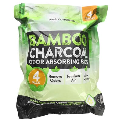 Bamboo Charcoal, Odor Absorbing Bags , 4 Pack