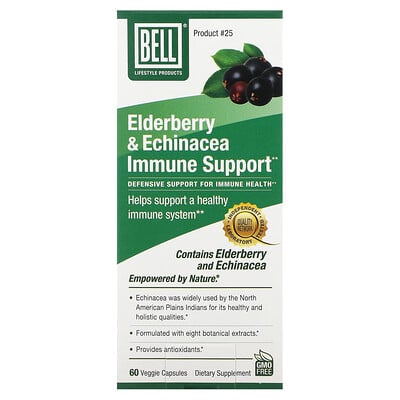 Elderberry & Echinacea, Immune Support , 60 Veggie Capsules