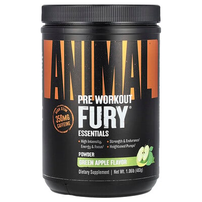 Fury®, Pre Workout Powder, Green Apple