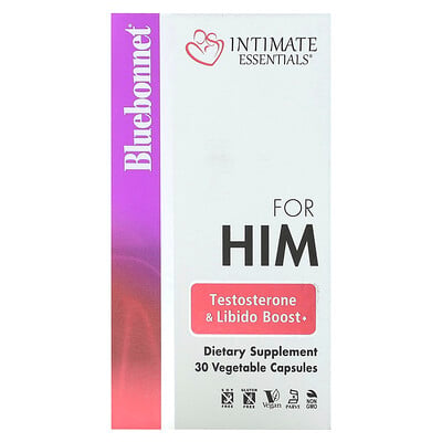 Intimate Essentials, For Him, Testosterone & Libido Boost, 30 Vegetable Capsules