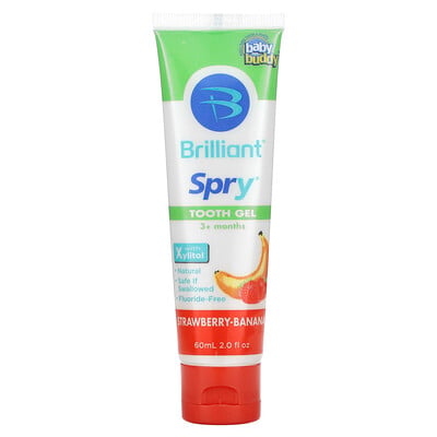 Brilliant, Spry, Tooth Gel With Xylitol, 3+ Months, Strawberry-banana
