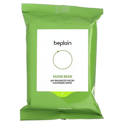 Mung Bean Ph-balanced Facial Cleansing Wipes, 20 Sheets