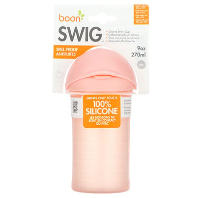 Swig Silicone Straw Cup, 6m+, Pink