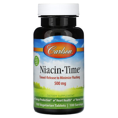 Niacin-time, 500 Mg, 100 Vegetarian Tablets