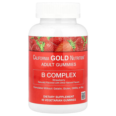 B Complex Gummies, Strawberry, 45 Vegetarian Gummies