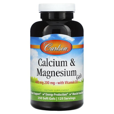 Calcium & Magnesium Gels With Vitamin D3, 250 Soft Gels