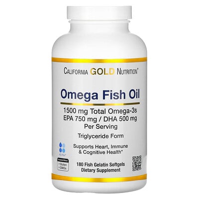 Norwegian Omega-3 Fish Oil, Natural Lemon, 180 Softgels