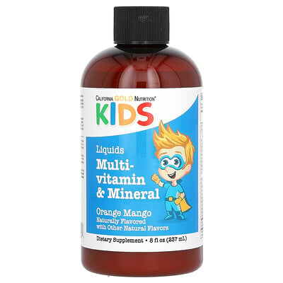 Liquid Multi-vitamin & Mineral For Children, No Alcohol, Natural Orange Mango
