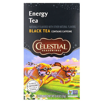 Energy Tea, Black Tea, 12 Tea Bags, 0.8 Oz (23 G)