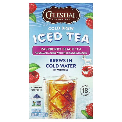 Cold Brew Iced Tea, Raspberry Black Tea, 18 Tea Bags