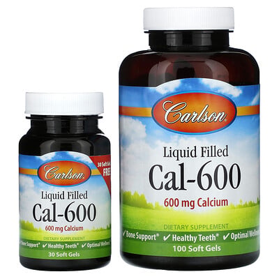 Liquid Filled Cal-600, 600 Mg, 100 + 30 Softgels